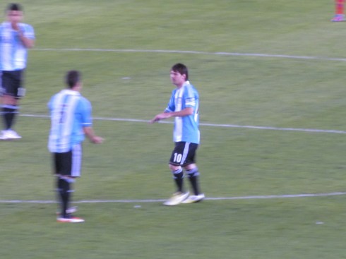 Lionel Messi before the Argentina vs. Ecuador game - June 2, 2012
